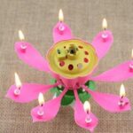 Rotating Lotus Flower Shape Musical Candle For Happy Birthday (Rotating And Musical)