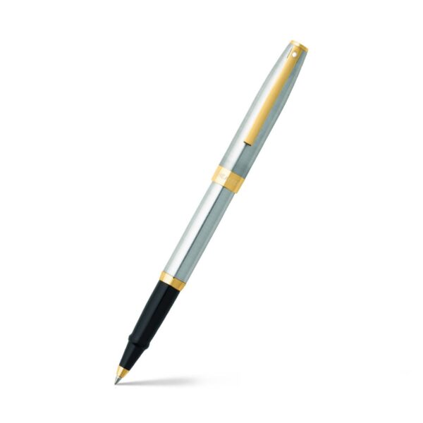 Sheaffer Sagaris 9473 Roller ball Pen – Brushed Chrome With Gold Tone Trim