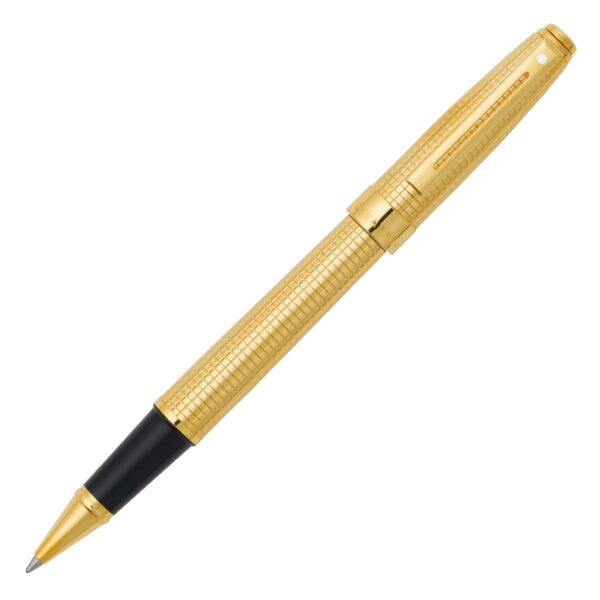 Sheaffer Prelude Signature 9172 22K Gold Plate with Engraved Diamond Square Trim Roller ball Pen