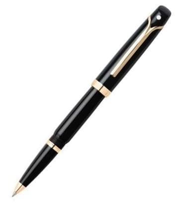 Sheaffer Valor 9350 Roller 22k Gold Plate Trim Black Acrylic Finish Ball Pen
