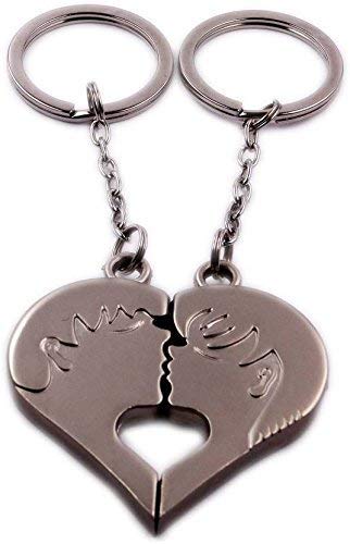 Romantic Couple Love Magnetic Keyring & Keychain – Silver