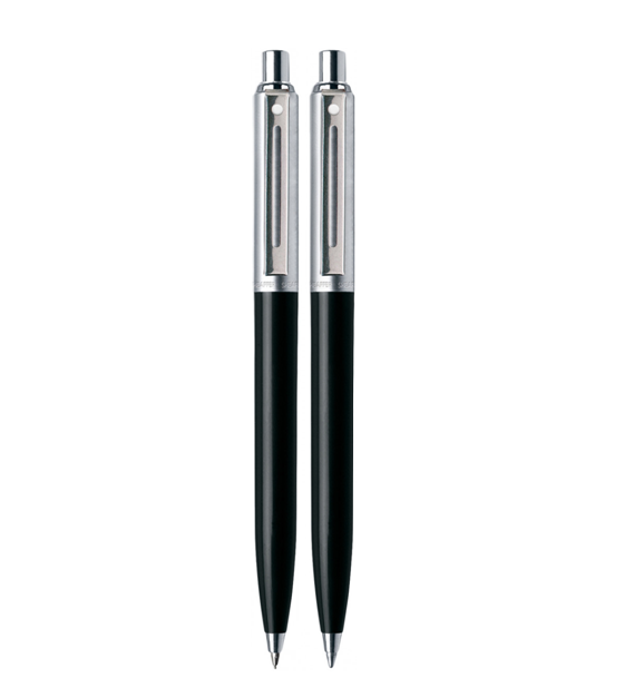 Sheaffer Sentinel Brushed Chrome/Gold Tone Ballpoint Pen/Mechanical Pencil Set 