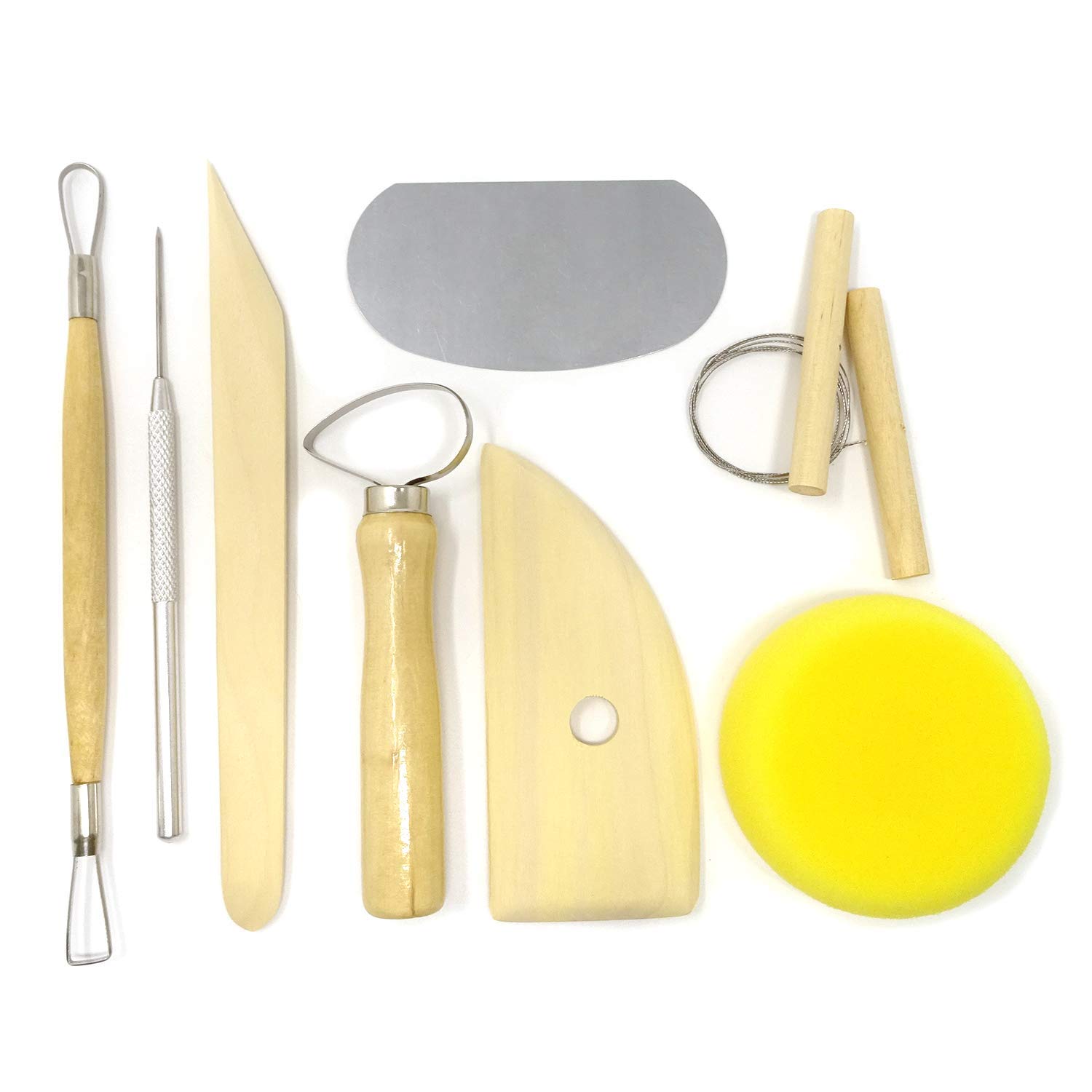 8 Pc Wooden Pottery Sculpting Clay Cleaning Tool Set, Includes Clay ...