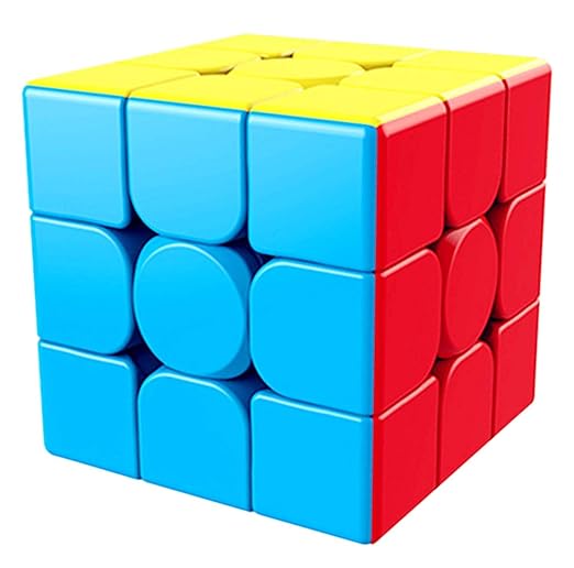 Cube Puzzles 3x3 Stickerless Cube | Beginner Speedcube for Kids & Adults | Magic Speedy Stress Buster Brainstorming Puzzle