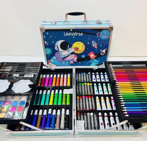 145 Pieces Space Art & Craft Painting Box Suitcase Shape Art, Painting Sketching, Water Colors Vanity Box